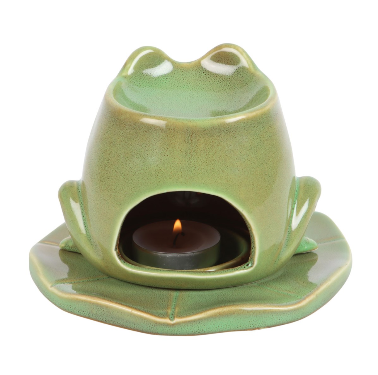 Frog Shaped Wax Burner With Lily Pad image 1