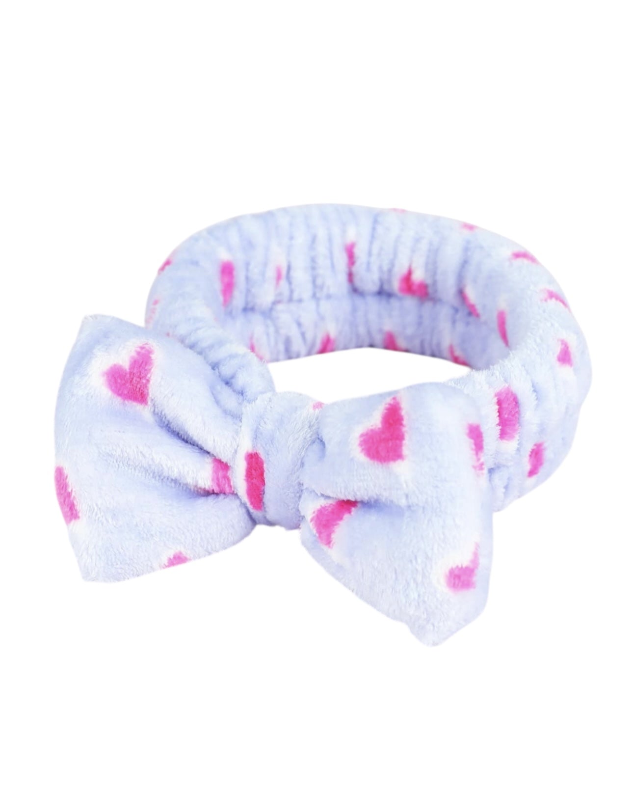 Pink Hearts Fluffy Headband