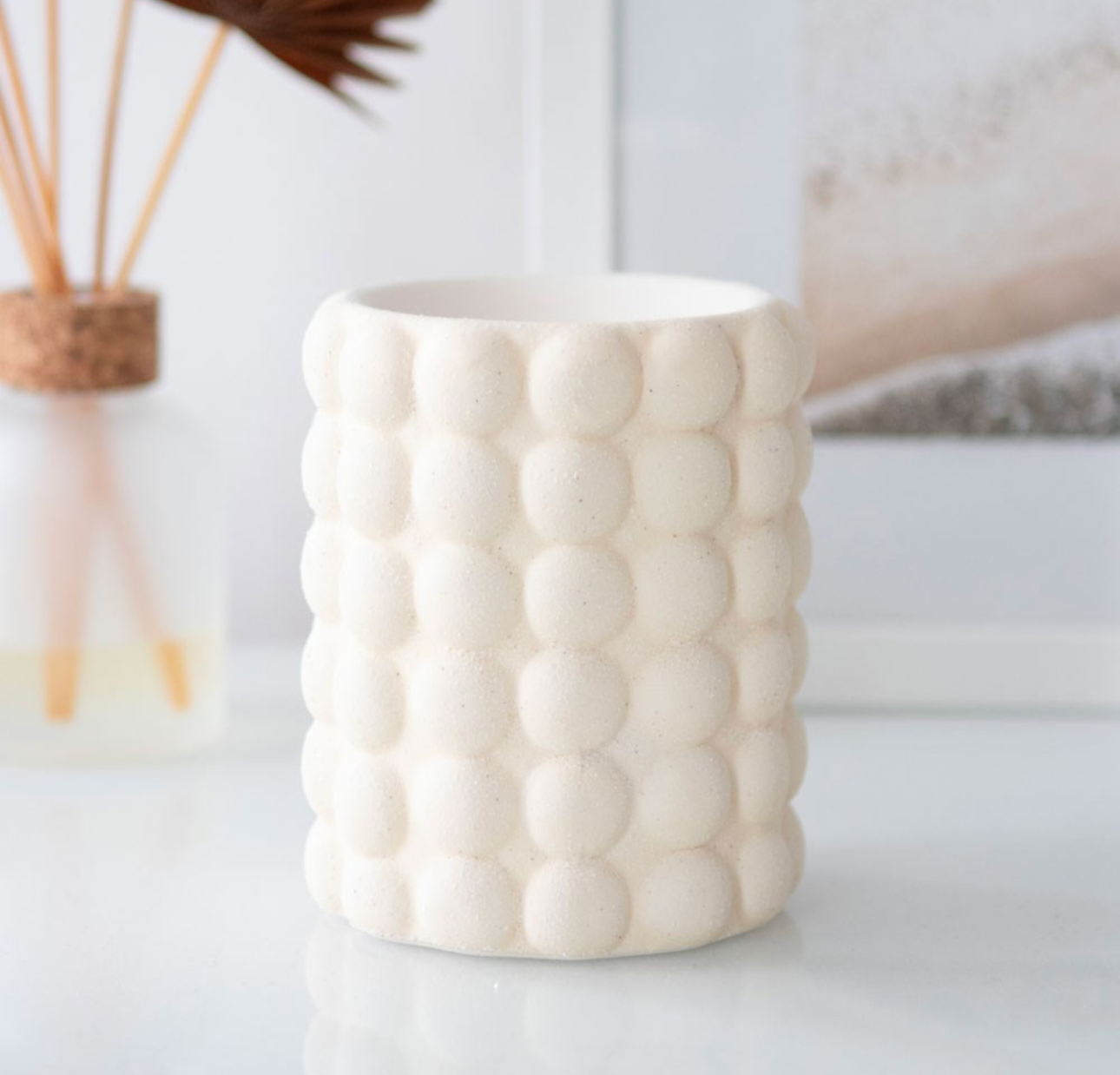 Cream Speckle Bubble Wax Burner image 1