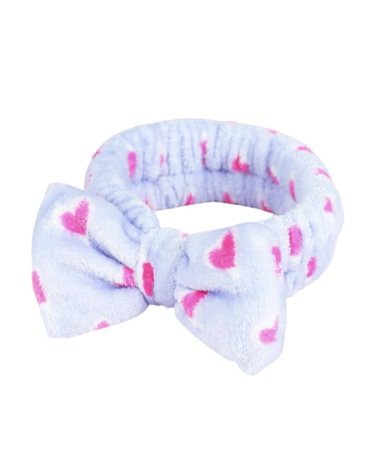 Pink Hearts Fluffy Headband