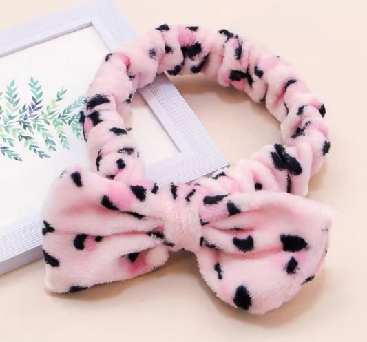 Pink Leopard Fluffy Headband image 0